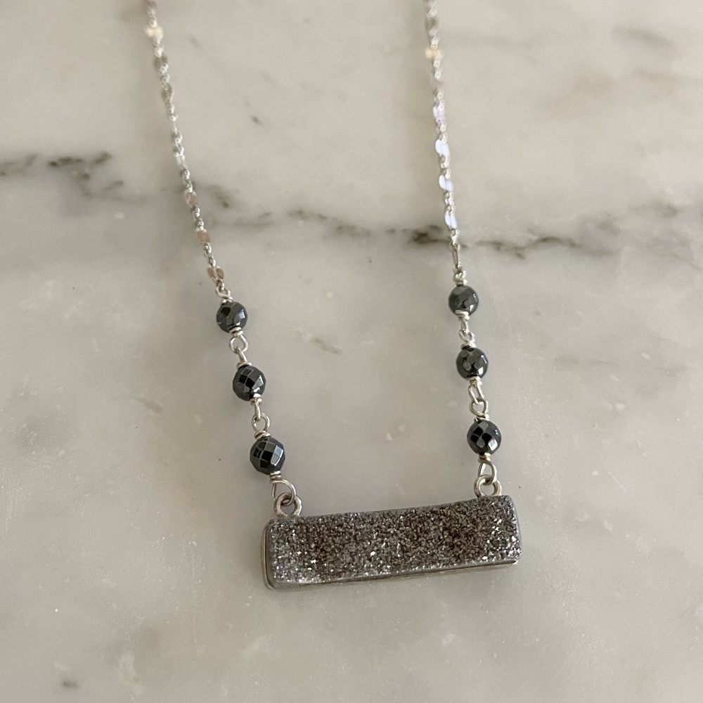 Sterling Drusy necklace
